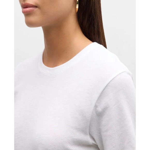 ENZA COSTA Cashmere Loose Short Sleeve Womens XS Off White Tee Shirt T-Shirt NEW - Picture 5 of 15